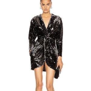 Dundas Black Sequin Long Sleeve Dress size 38